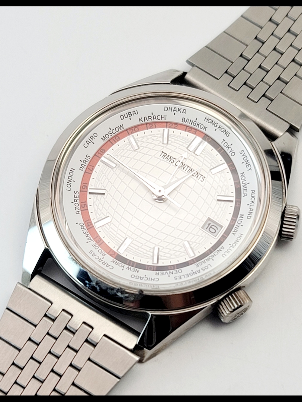 Citizen Trans Continents World Time GMT Watch 6117-H02900 TA Globe Dial Japan